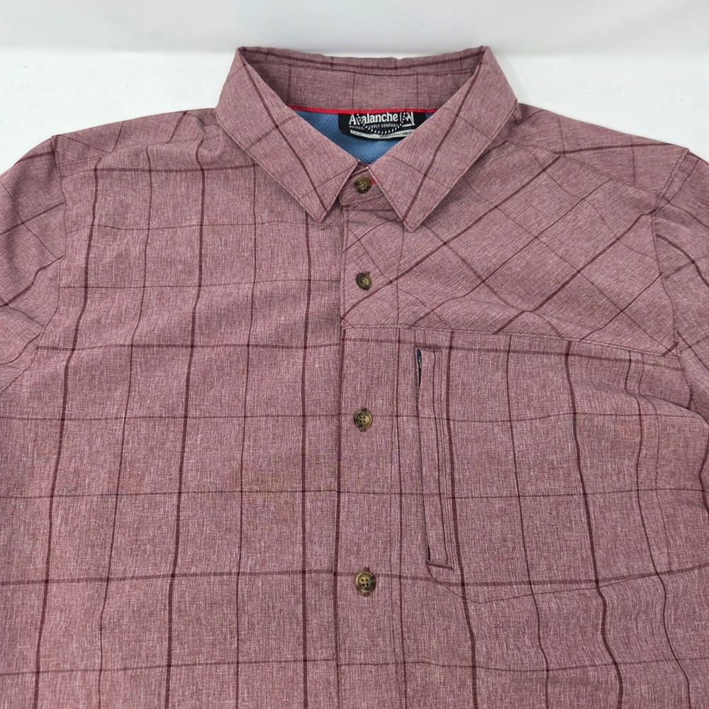 Avalanche Shirt Mens Large Outdoor Supply Co Red Grid Stretch Button-down